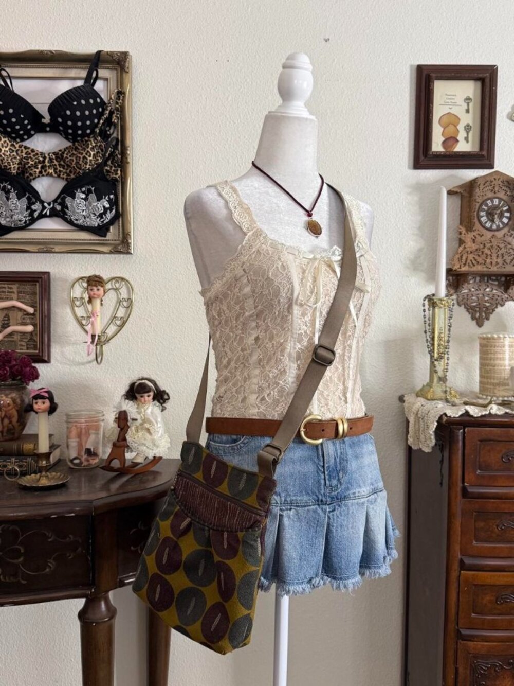 Y2k twee quirky whimsical boho crossbody bag